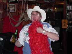 Lesley with Feather Boa